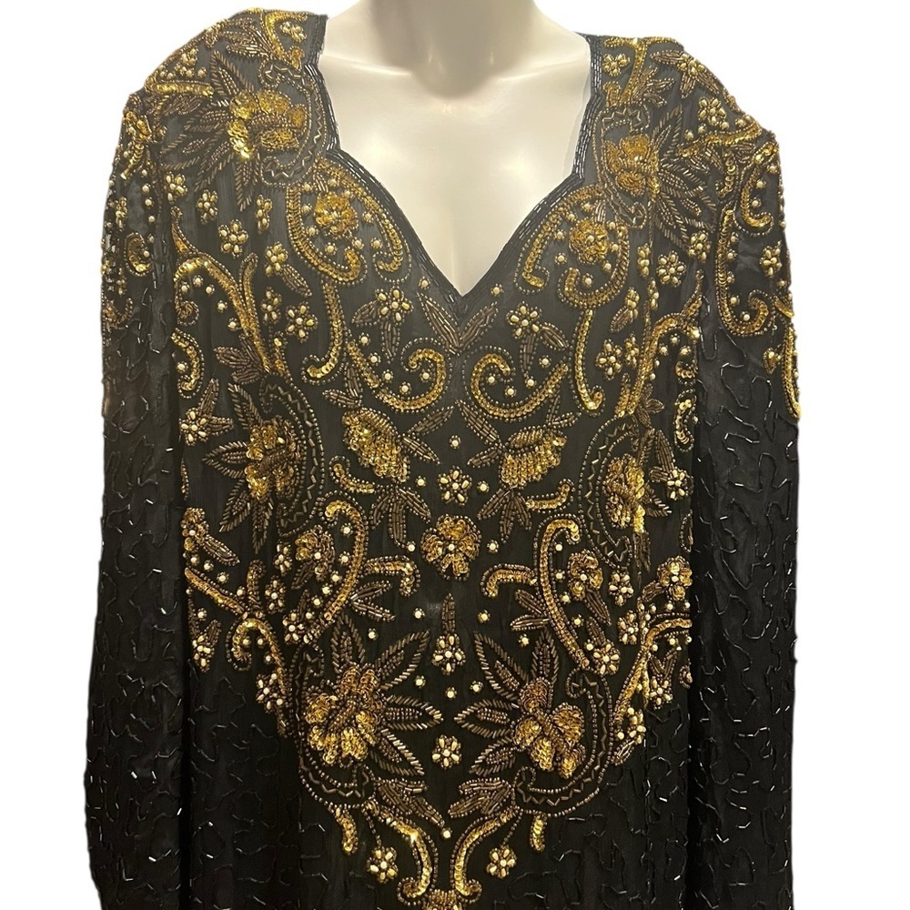 Scala Black Dress with Gold Accents